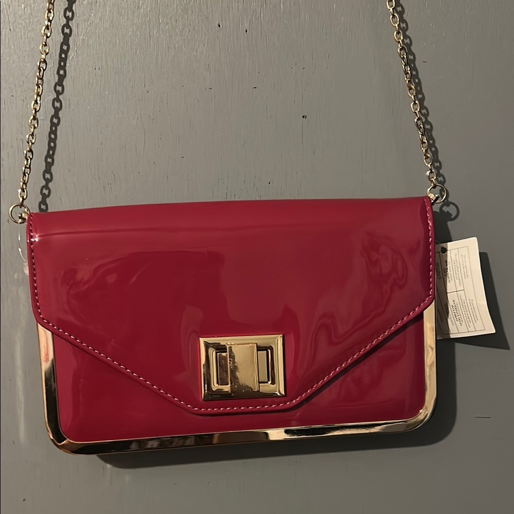 Elegant Red Patent Leather Clutch